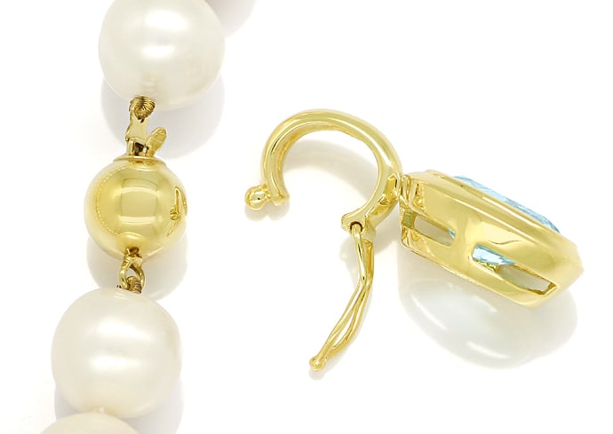 Foto 3 - Perlenkette mit Topas Clip Anhänger Gelbgold, Q1962