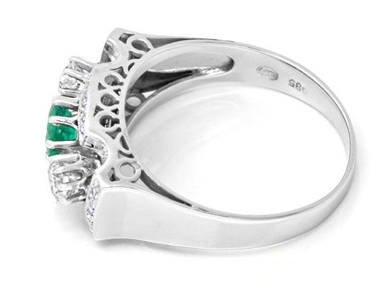 Foto 3 - Wunderschöner Diamant-Ring mit Smaragd Weißgold, S6355